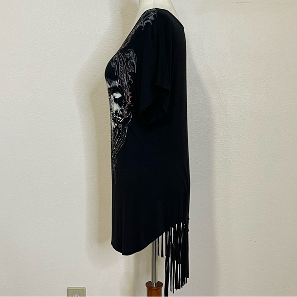 Harley Davidson T-Shirt Fringed Bedazzled Soft Short Sleeve Size XL - Picture 3 of 13